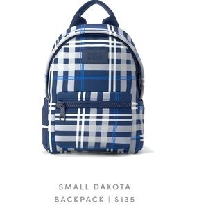 Dagne Dover Small Dakota Neoprene Backpack in Blue Plaid